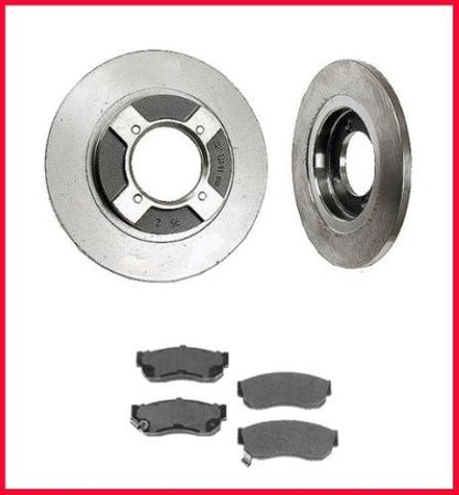 Front Disc Brake Rotors & Brake Pads for Nissan Sentra 1984-1986