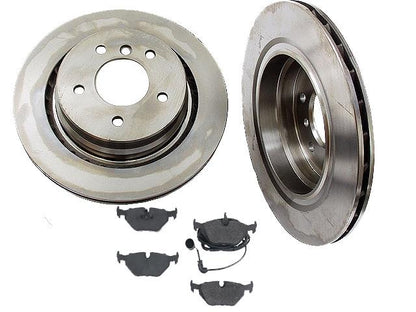 94-99 M3 / 98-02 Z3 3.2L Rr Brake Rotors Rotor Brake Pads Sensor 4Pc Kit