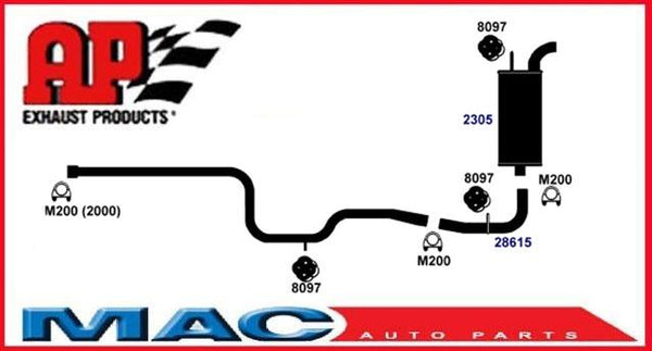 2000 Dodge Neon 2.0L SOHC Muffler Exhaust Pipe System