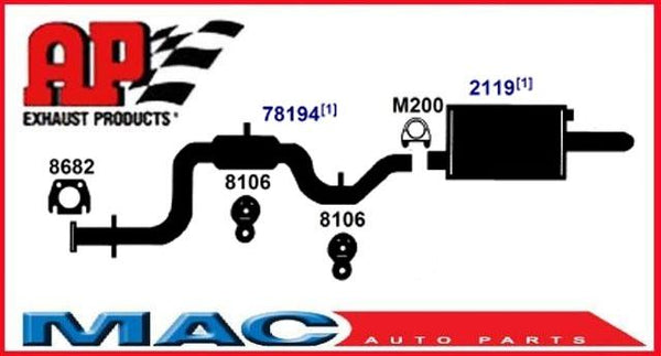 1994-1997 Cutlass Supreme 3.1L Sistema de tubo de escape silenciador