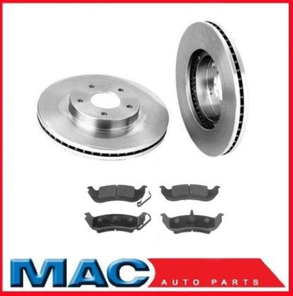 Ford 2x 54105 Rear Disc Brake Rotor & Ceramic Pads