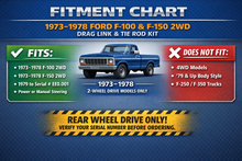 Drag Link & Tie Rod Steering Kit – Fits 1973–1978 Ford F-100 & F-150 2WD – Complete 5-Piece Steering Linkage Replacement – Includes Inner & Outer Tie Rod Ends