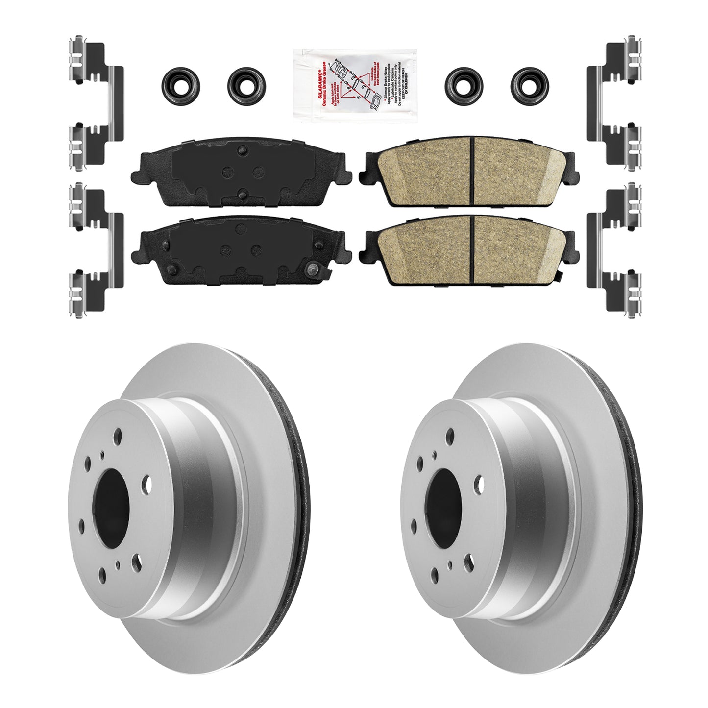 Rear Ceramic Brake Pad & Coated Rotors FOR 07-2014 CADILLAC ESCALADE - ESV - EXT